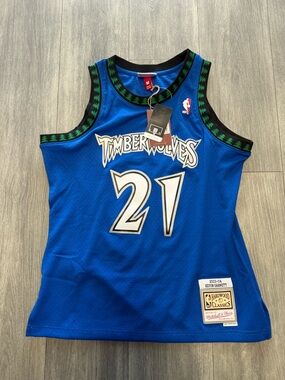 $135 Mitchell Ness Kevin Garnett #21 Stitched 2003 Minnesota Timberwolves Sz M